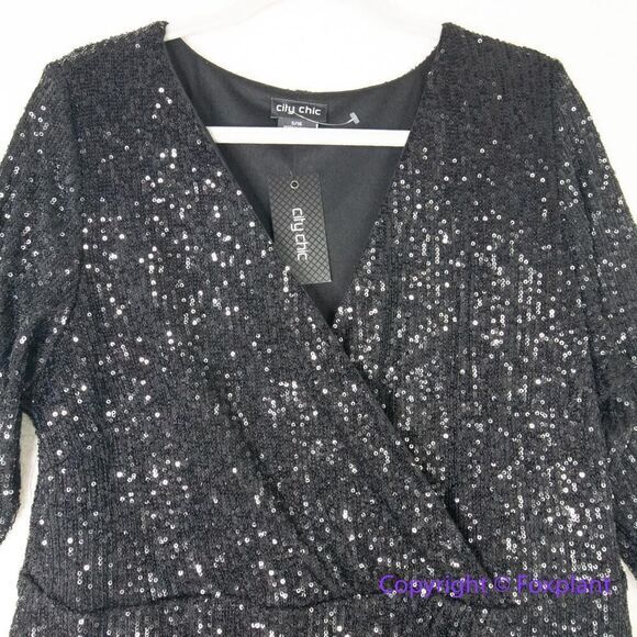 New! City Chic Razzle Dress in black, size‎ 16 - Picture 4 of 16